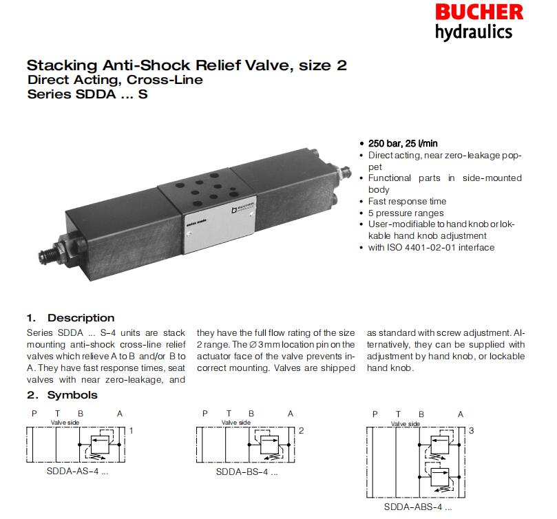 bucher溢流阀SDDA系列